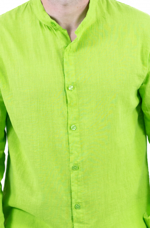 Cămașă verde mar 100% din in cu guler tunica [9]