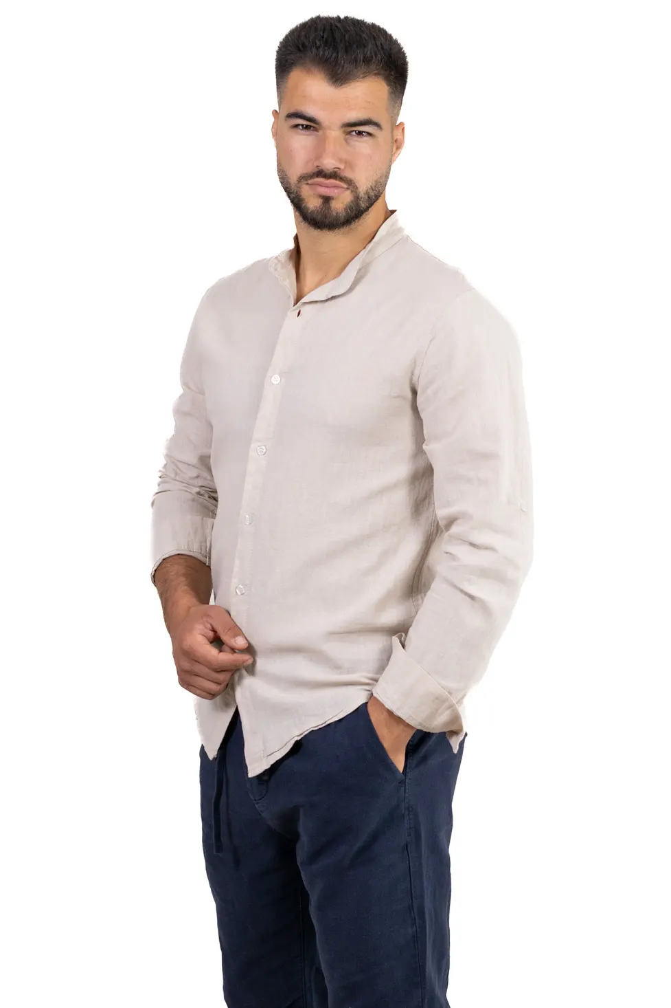 Cămașă crem din in 100% – Made in Italy [2]
