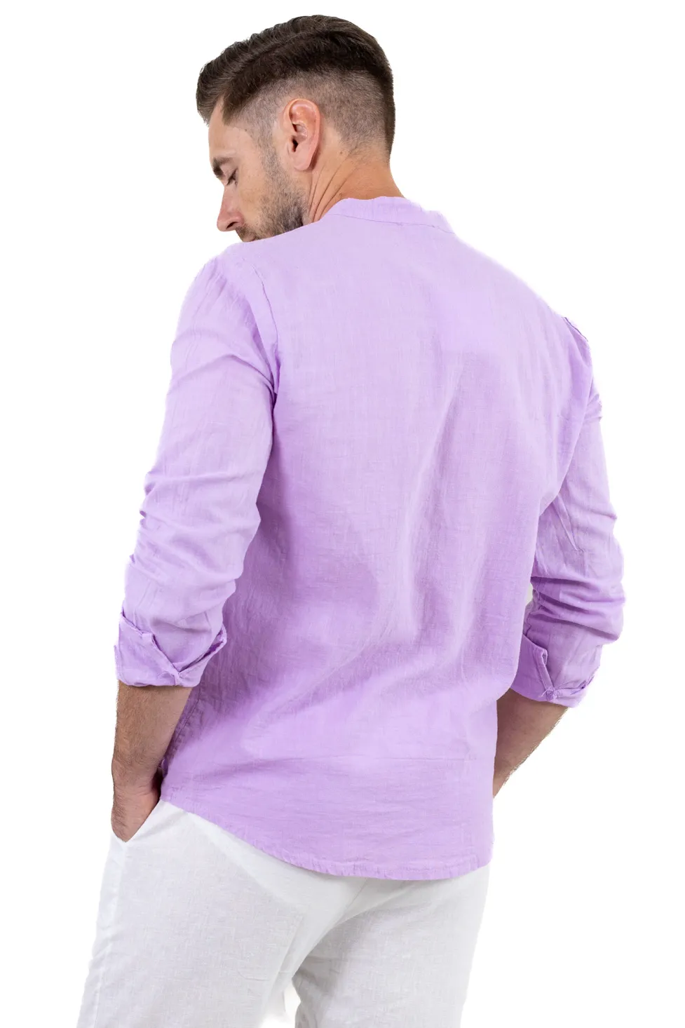 Cămașă lila din in 100% – Made in Italy [3]