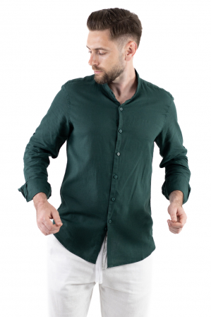Camasi de in - Camasa verde barbati din in
