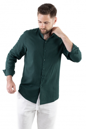 Camasi de in - Camasa verde barbati din in