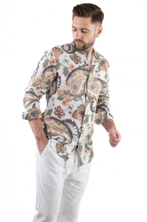 Camasi slim fit - Camasa barbati din bumbac texturat Egipt