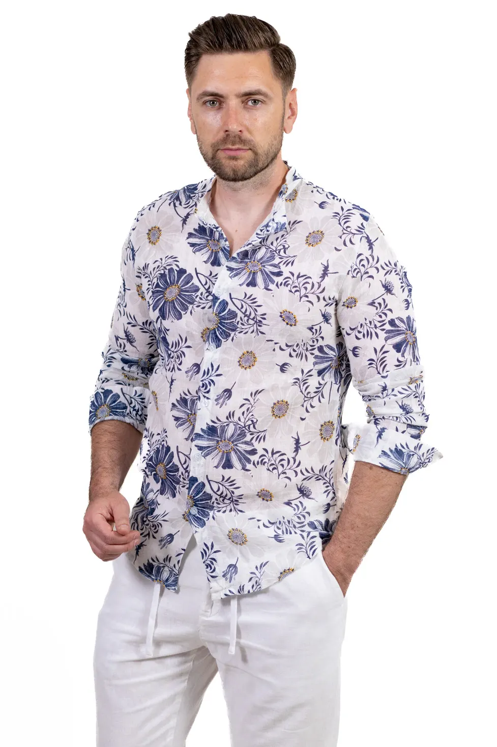Camasi slim fit - Camasa barbati din bumbac texturat Thailanda