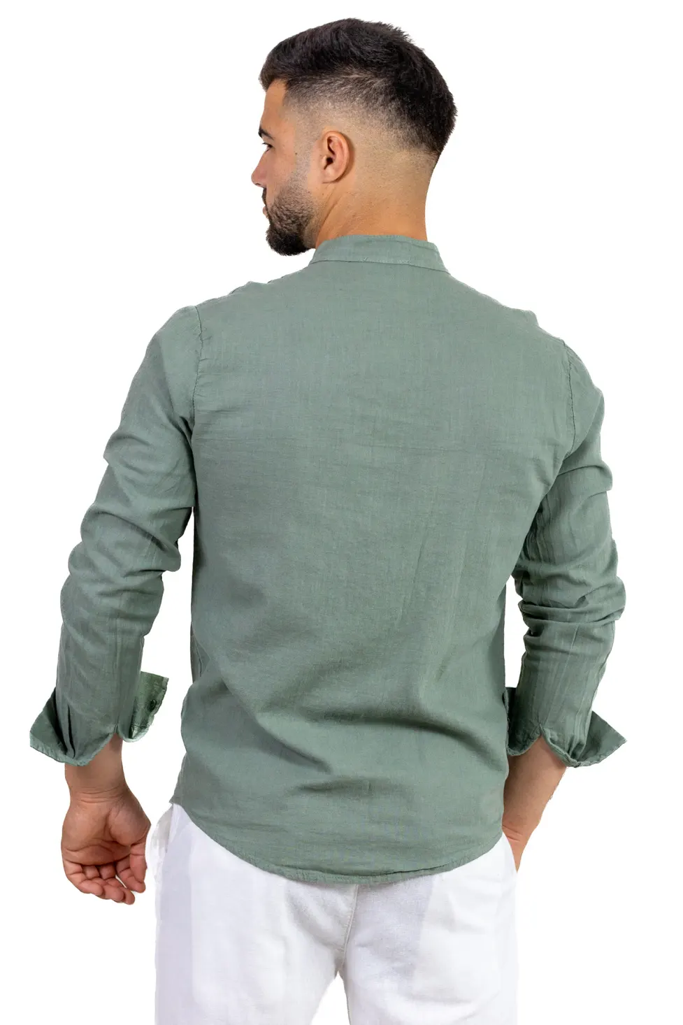 Cămașă verde din in 100% – Made in Italy [3]