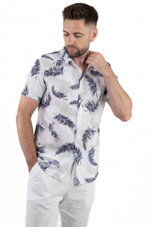 Camasi de bumbac - Camasa cu maneca scurta si imprimeu floral