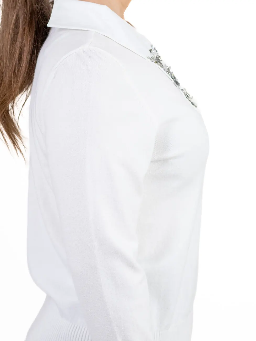 Pulover elegant cu guler strass pentru femei – tricot fin, material premium [3]