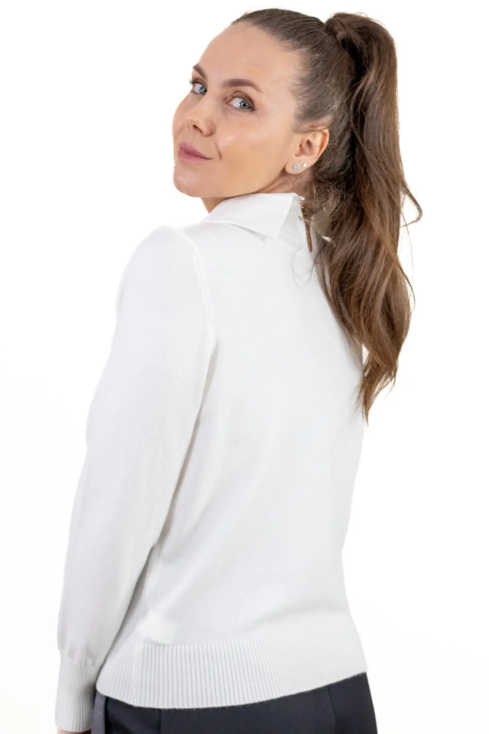 Pulover elegant cu guler strass pentru femei – tricot fin, material premium [4]