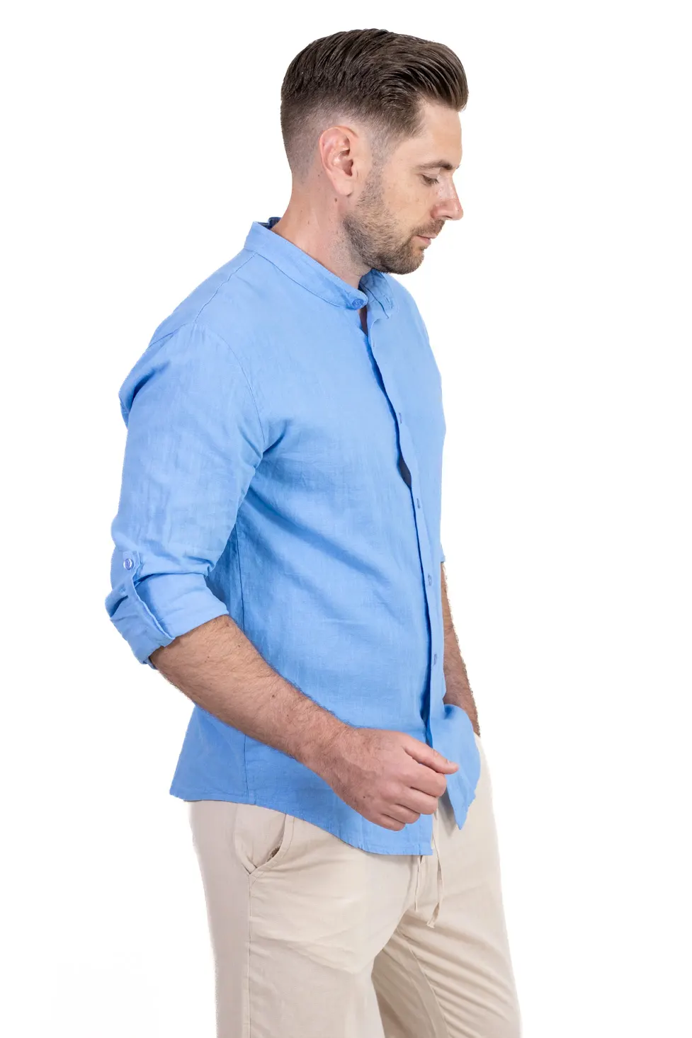 Cămașă albastra din in 100% – Made in Italy [2]