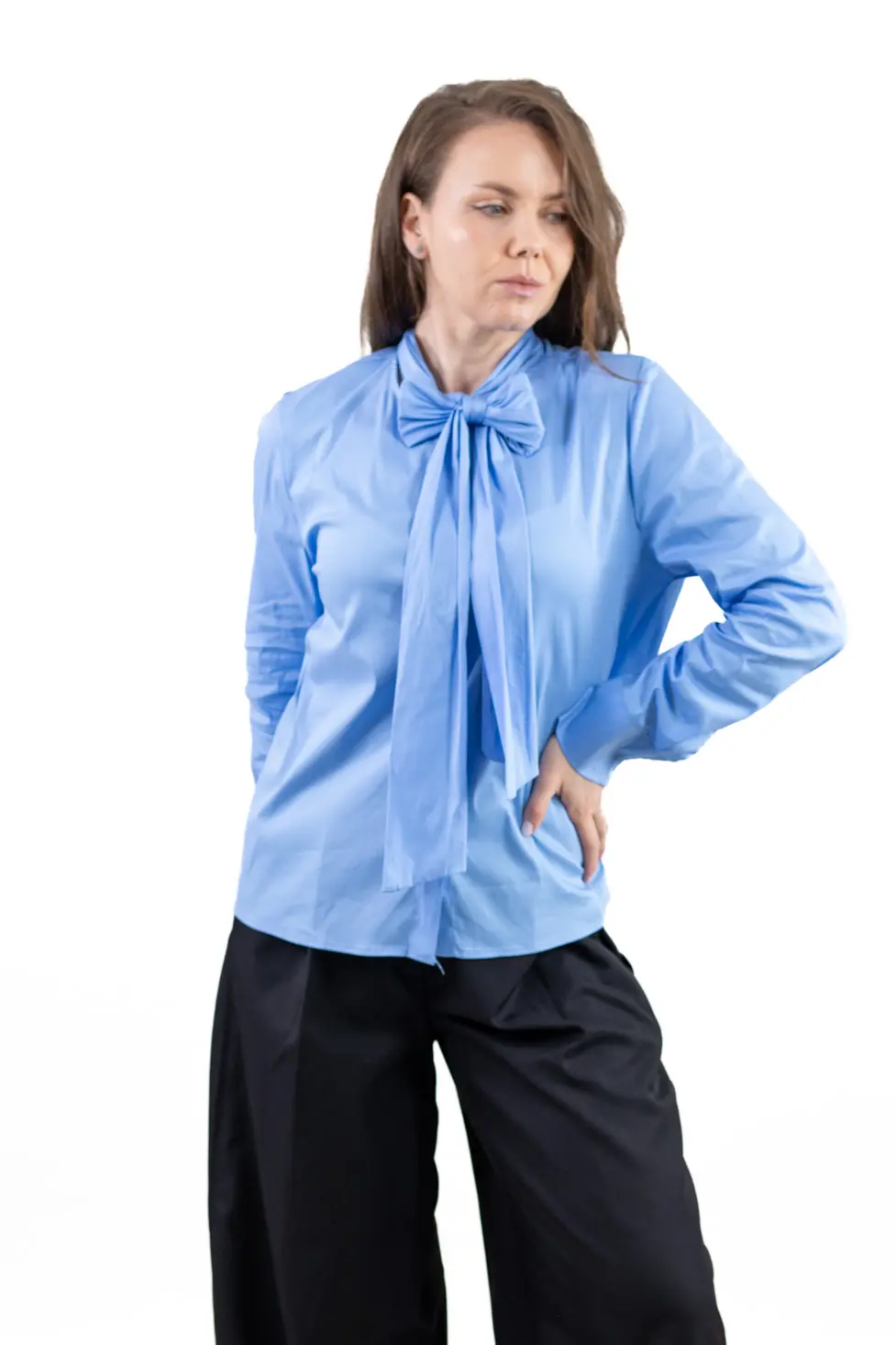 Camasă elegantă cu fundă lungă [9]