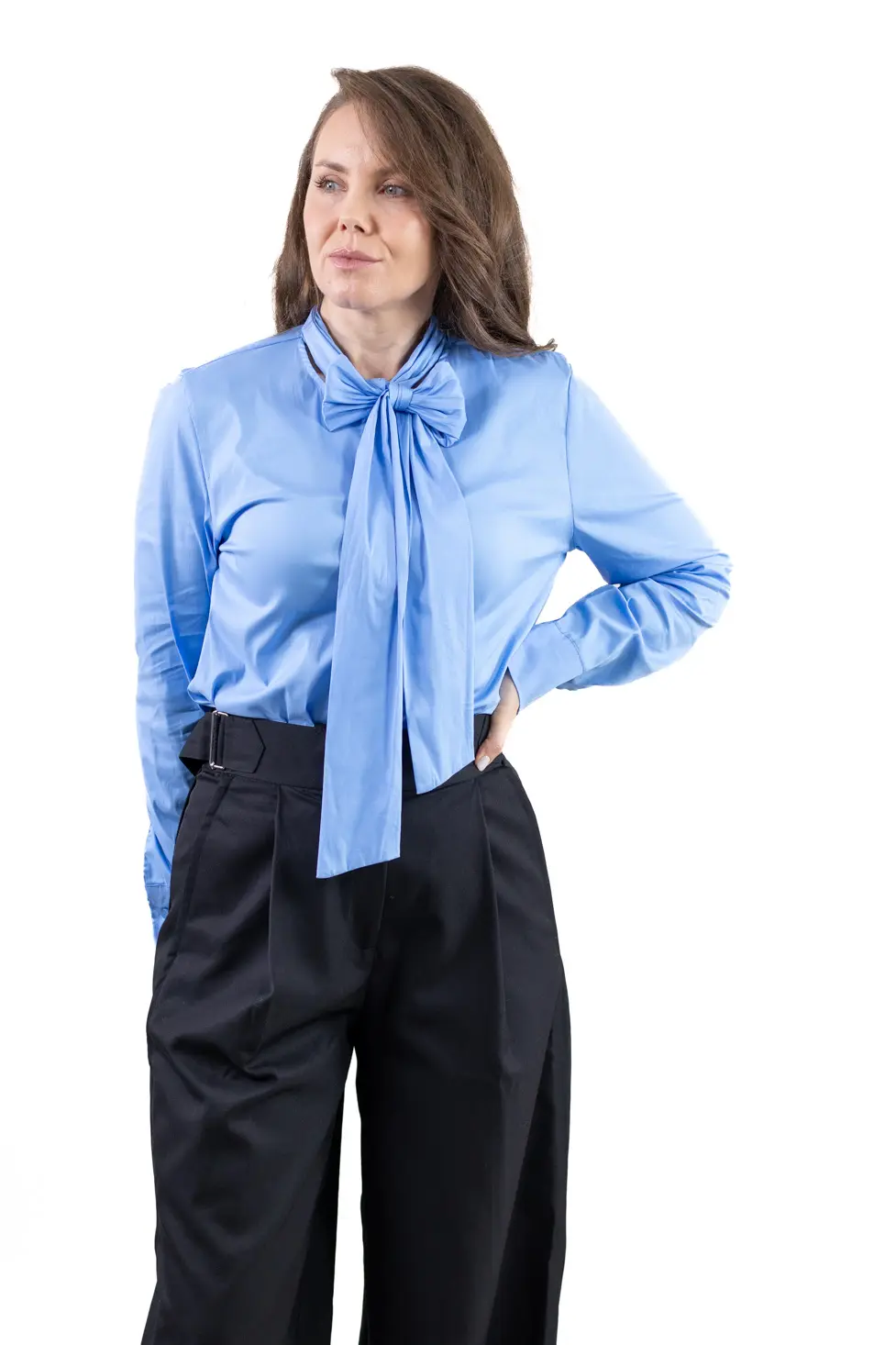 Camasă elegantă cu fundă lungă [1]