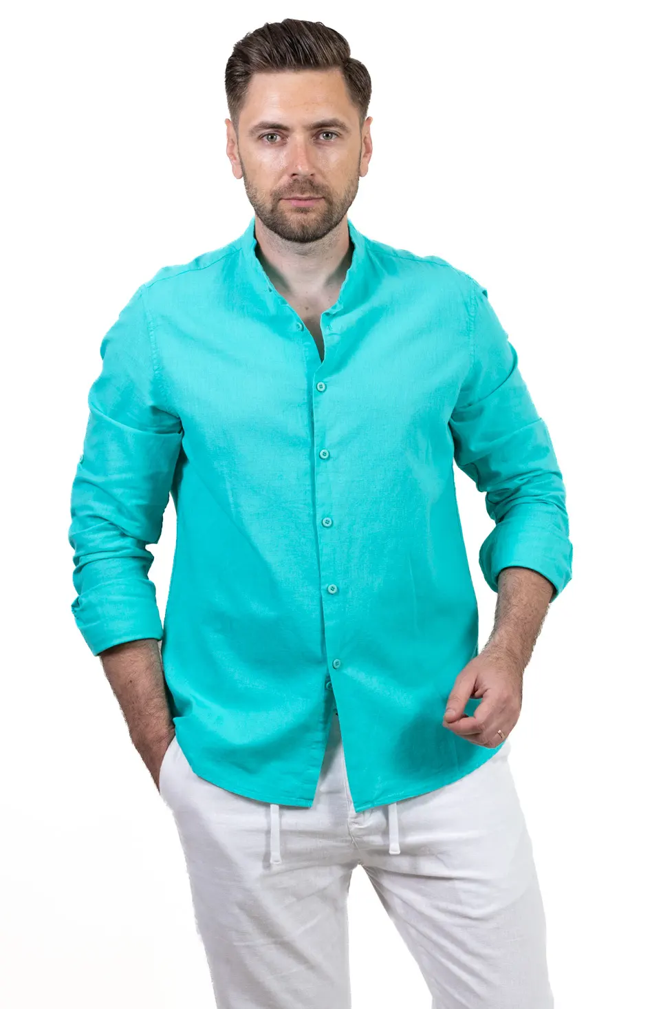 Camasa verde aqua barbati din in [7]