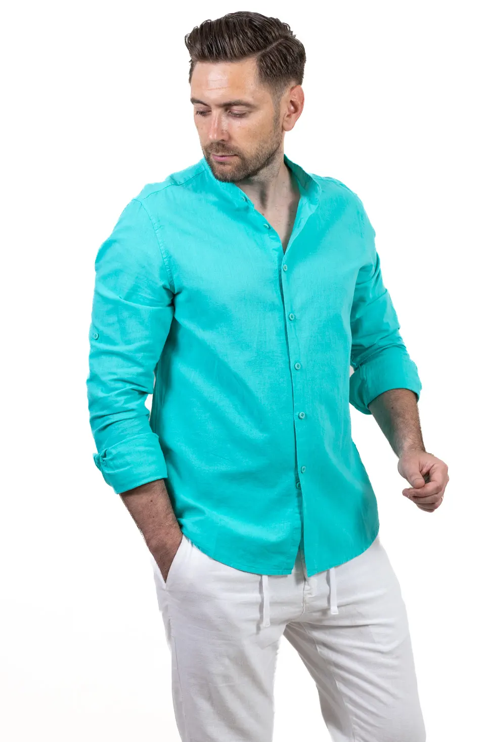 Camasa verde aqua barbati din in [1]