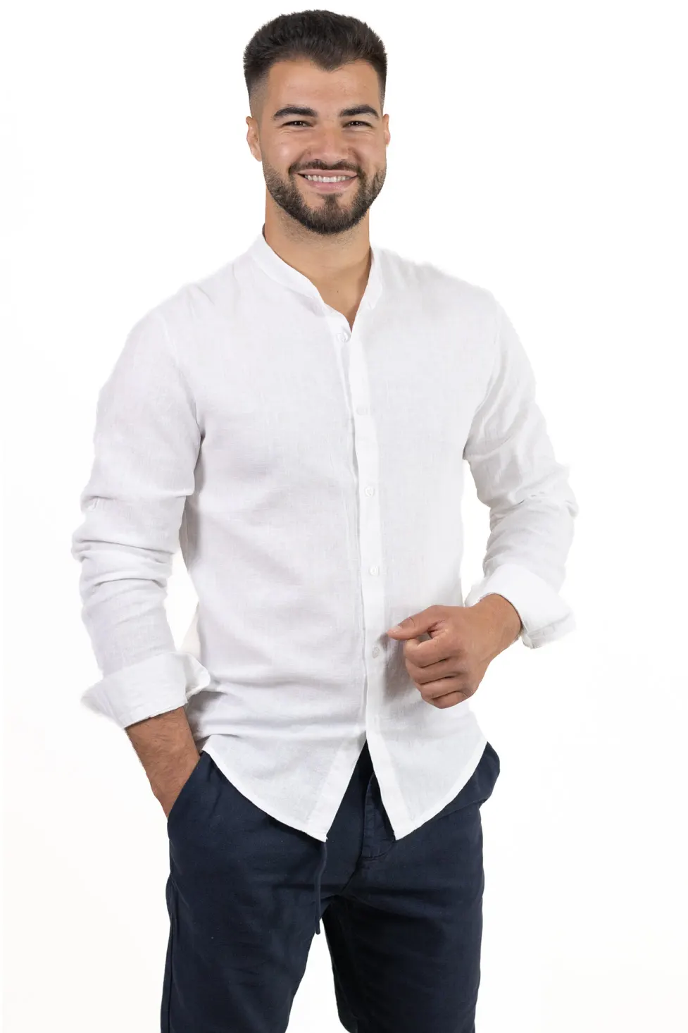 CAMASI - Cămașă alba din in 100% – Made in Italy