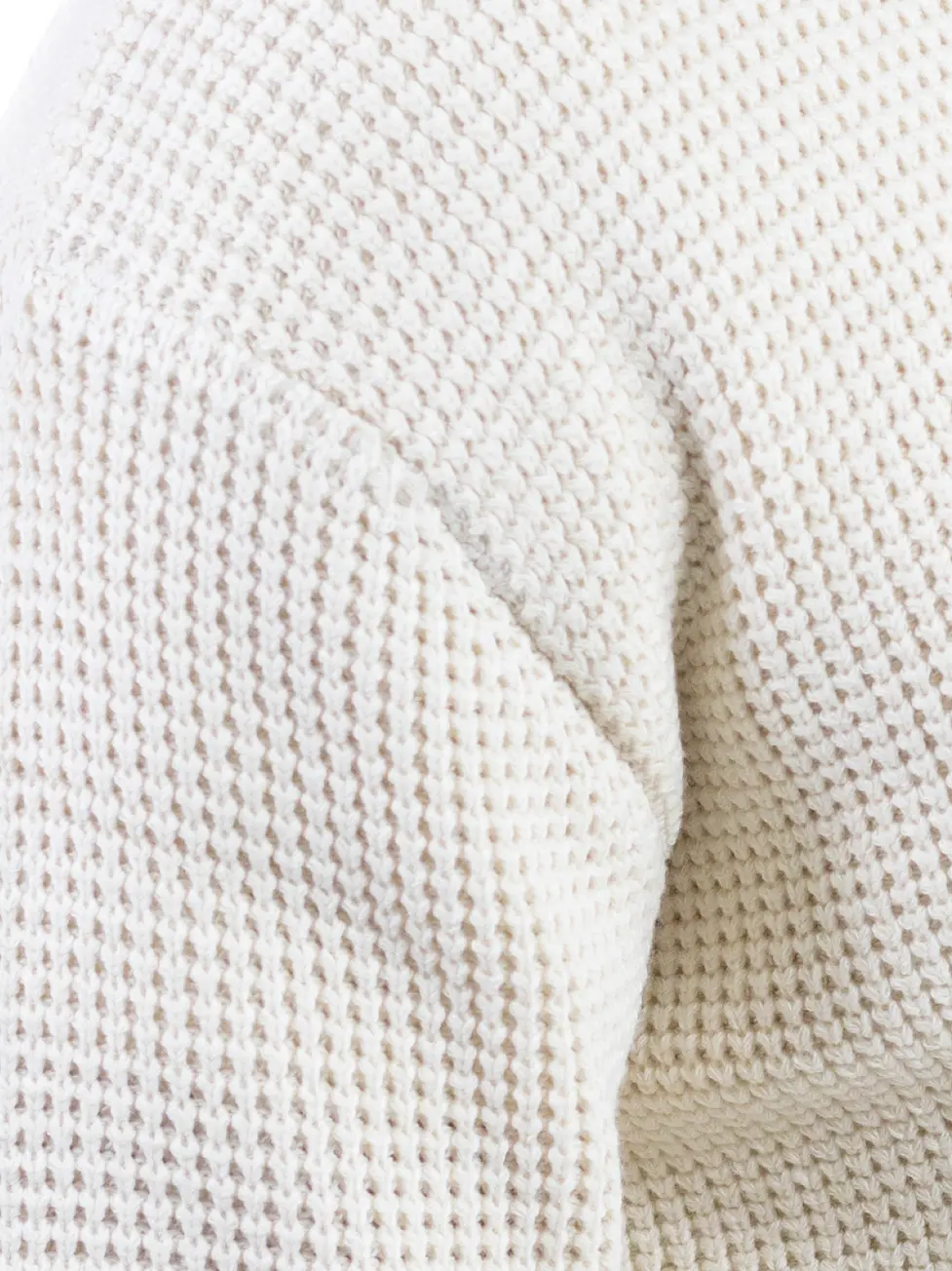 Cardigan bărbați crem din tricot cu fermoar și guler semi-înalt [2]