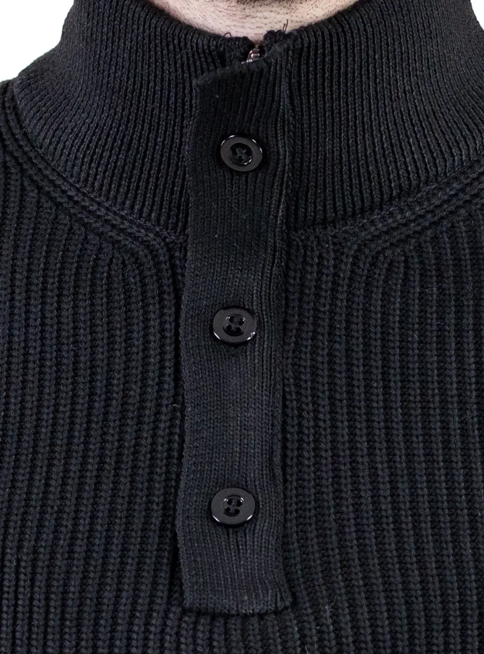 Pulover bărbați din tricot cu guler semi-înălțat și fermoar negru [2]