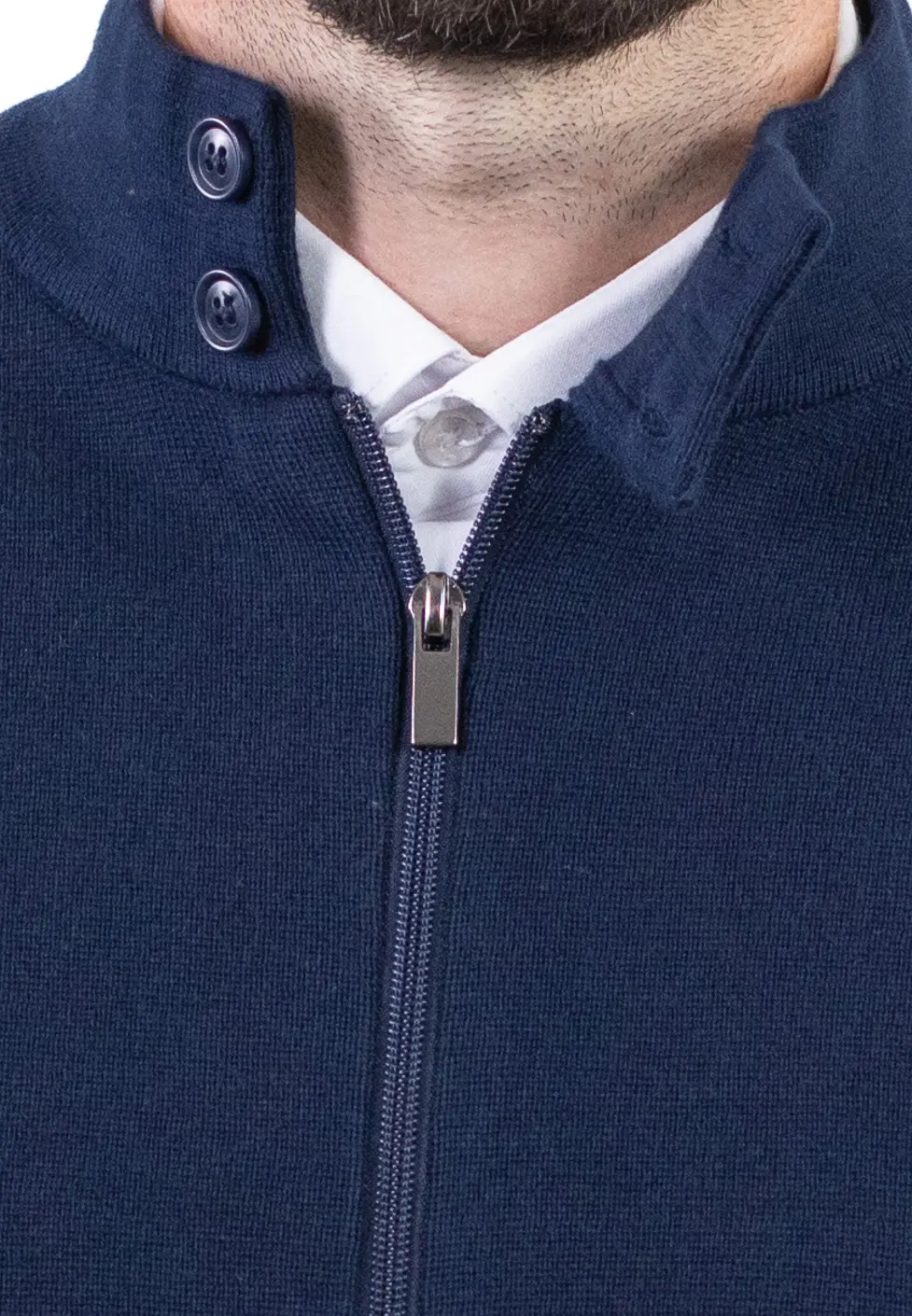 Cardigan elegant bărbați bleumarin cu fermoar dublu [1]