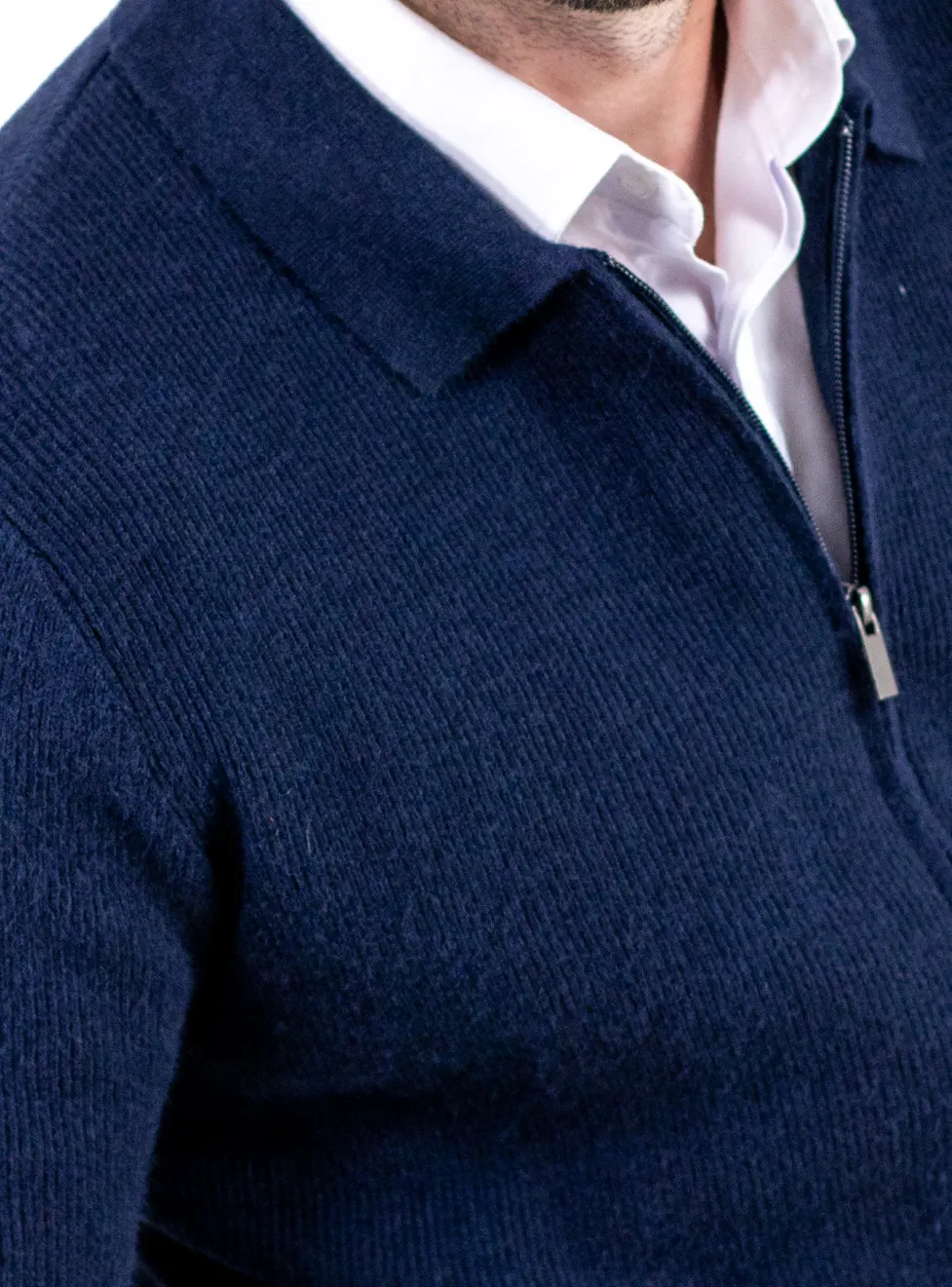 Cardigan elegant bărbați cu fermoar dublu șiguler clasic, bleumarin [2]