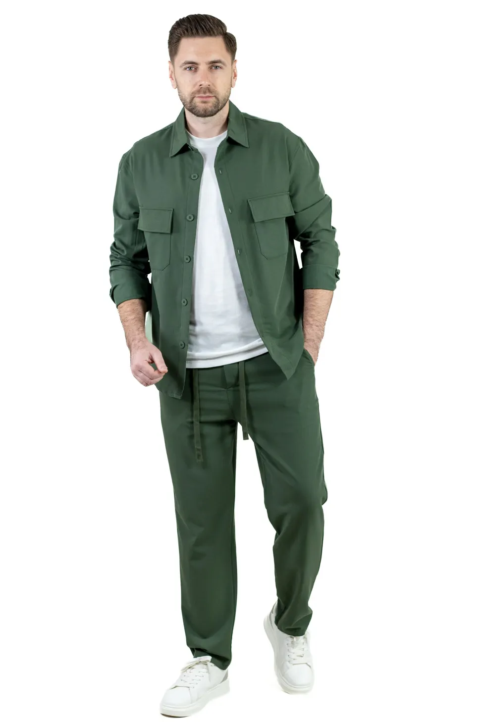 TRENINGURI - Compleu verde de vara barbati - Lejer si Aerisit