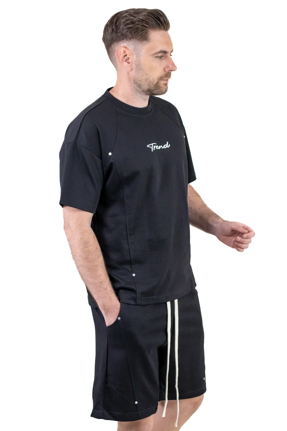 Compleu barbati negru, Ultra-Moale, cu broderie Trend [10]