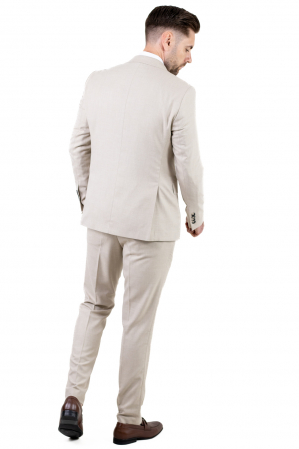 Costum bej elegant de vara pentru bărbați [2]