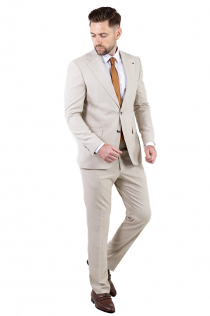 Costum bej elegant de vara pentru bărbați [1]