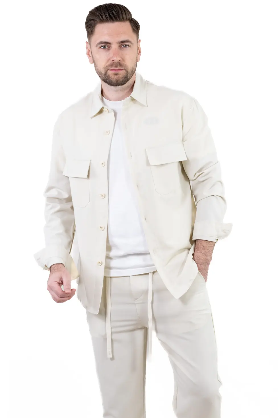 Barbati - Compleu crem de vara barbati - Lejer si Aerisit