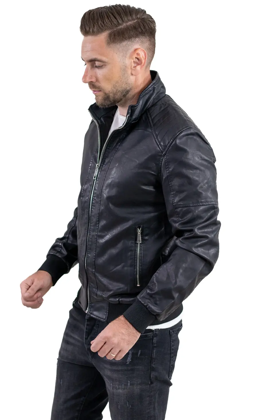 Geacă biker piele ecologică bărbați [3]