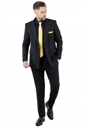 Costum negru elegant de vară cu doua randuri de nasturi [10]
