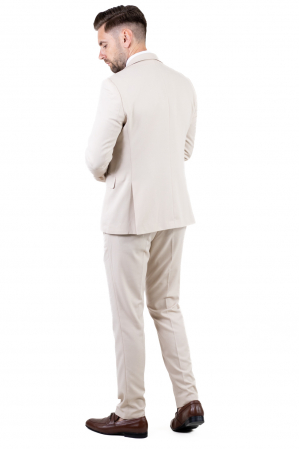 Costum crem elegant de vara pentru bărbați [6]