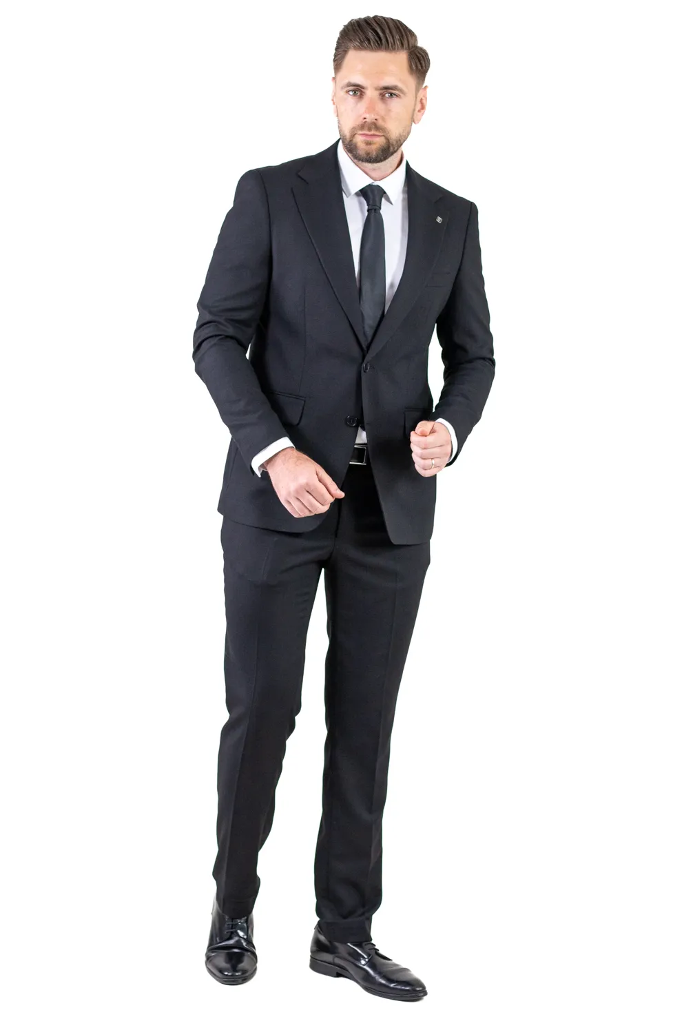 COSTUME - Costum negru elegant de vară pentru bărbați