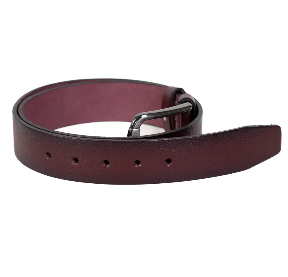 ACCESORII - Curea piele barbati bordo degrade