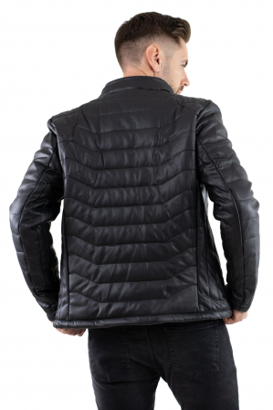 Geaca barbati eco-piele matlasata neagra [5]