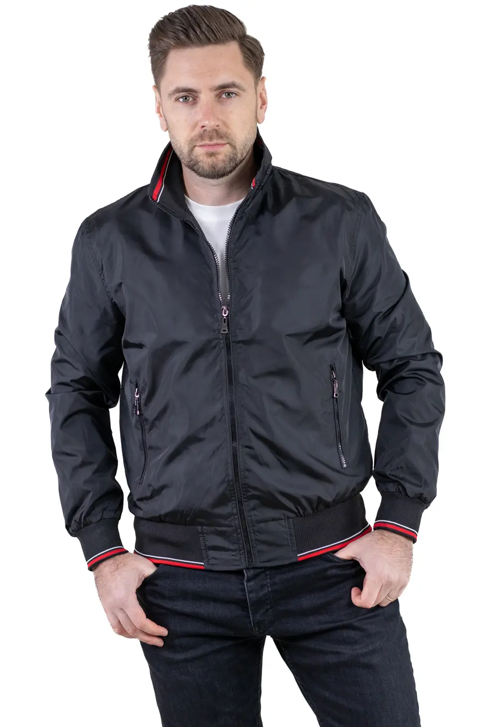 Jachete subtiri - Geaca barbati subtire tip foita neagra