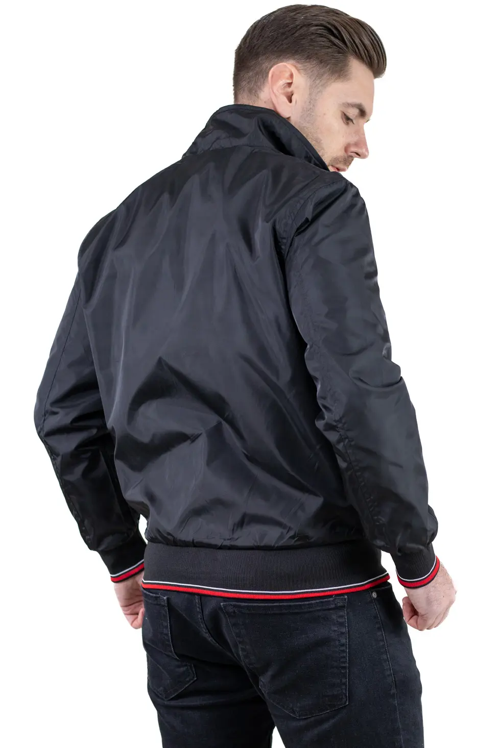 Geaca barbati subtire tip foita neagra [4]