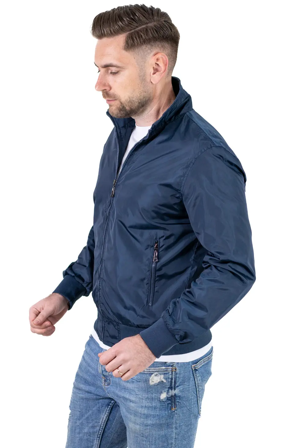 Geaca impermeabila subtire tip foita bleumarin [1]