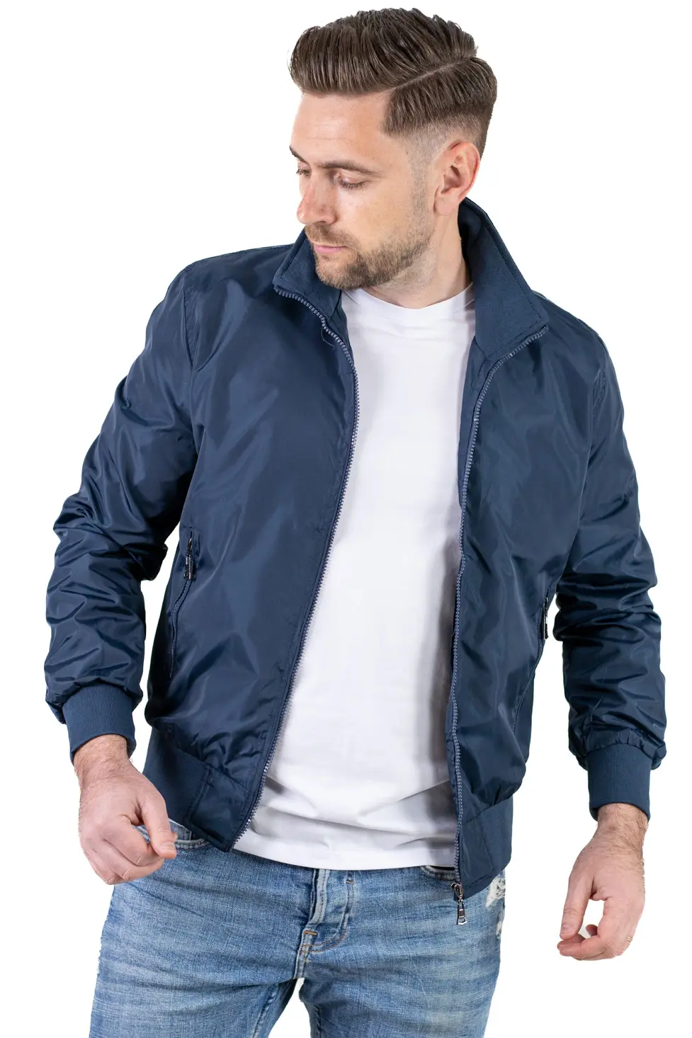 Geaca impermeabila subtire tip foita bleumarin [5]