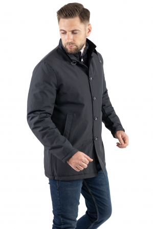 Barbati - Geaca neagra eleganta impermeabila toamna-iarna