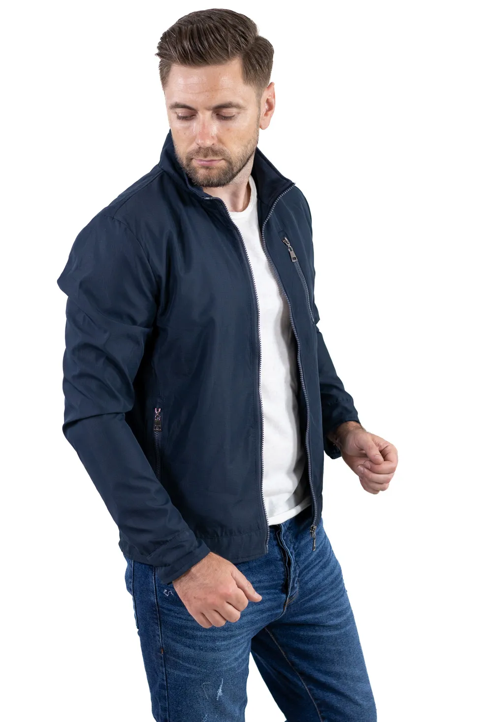 Geaca bleumarin subtire eleganta de toamna [8]