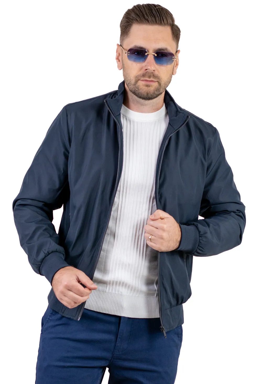 Geaca eleganta de toamnă căptușită bleumarin [6]