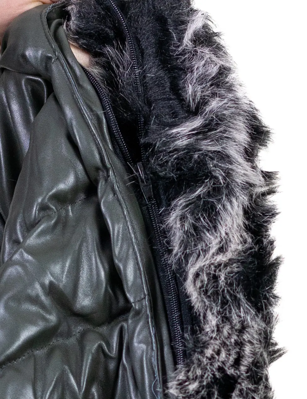 Geacă iarnă bărbați din piele ecologică, croială dreaptă [7]