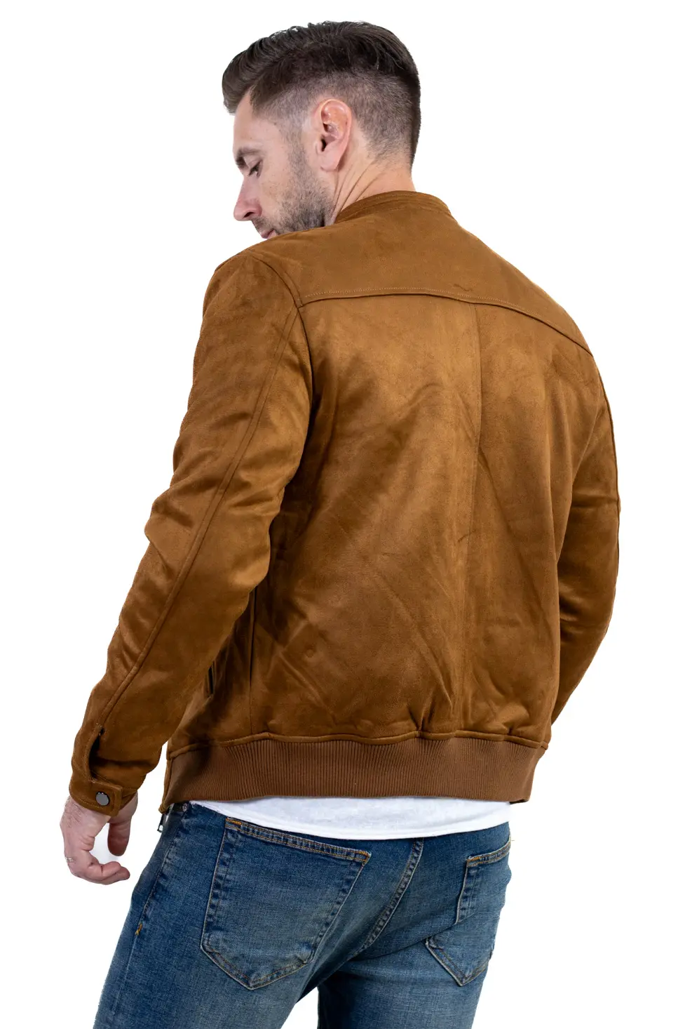 Geacă din piele întoarsă ecologică pentru bărbați – Maxwear [5]