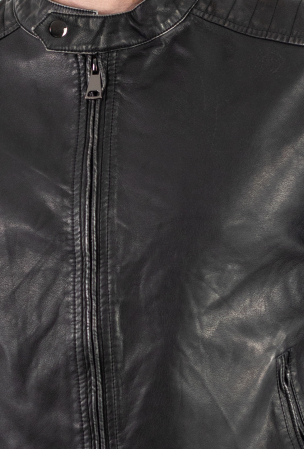 Geaca eco-piele neagra vintage [4]