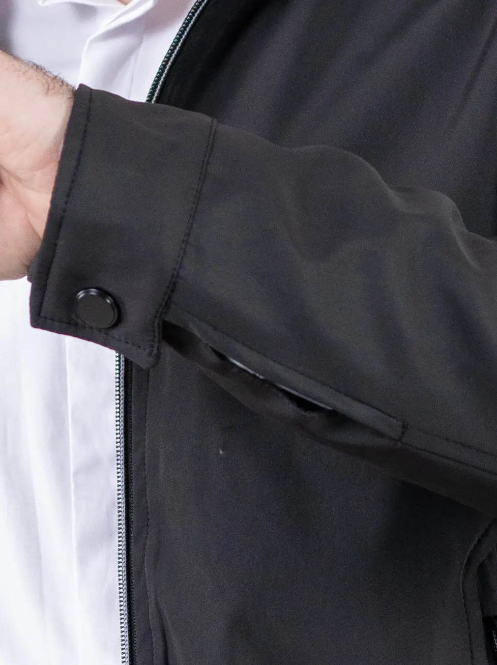 Geaca eleganta de primavara regular fit neagra [2]