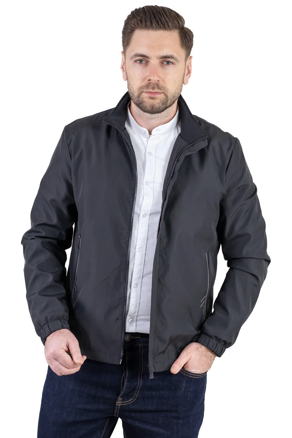 Geaca eleganta usoara regular fit neagra [7]