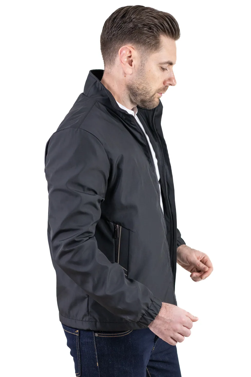 Geaca eleganta usoara regular fit neagra [3]