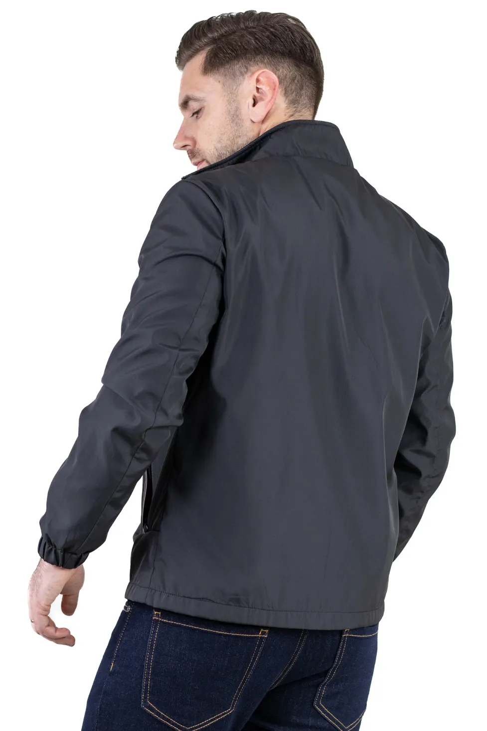 Geaca eleganta usoara regular fit neagra [4]