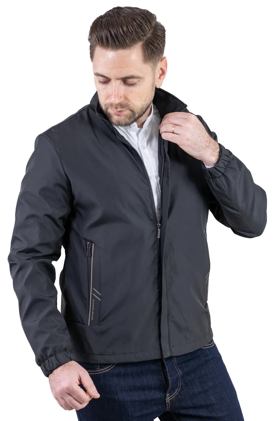 Geaca eleganta usoara regular fit neagra [1]