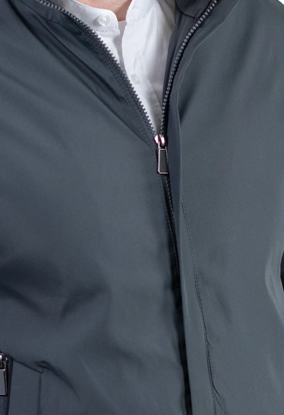 Geaca eleganta usoara regular fit gri inchis [11]