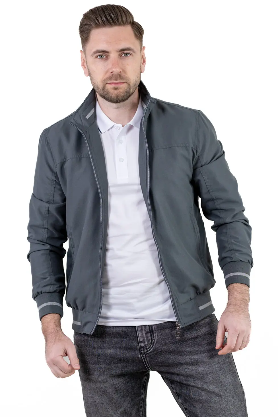 Geaca gri usoara de vara [6]