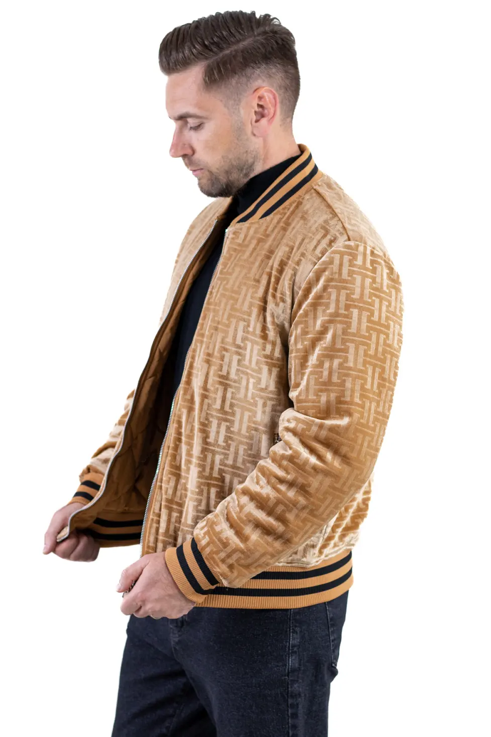 Geacă Camel bărbați reversibilă – catifea & matlasat [1]